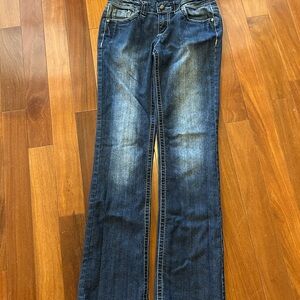 Suko Womens Slim Boot Cut Jeans Blue Dark Wash size 4